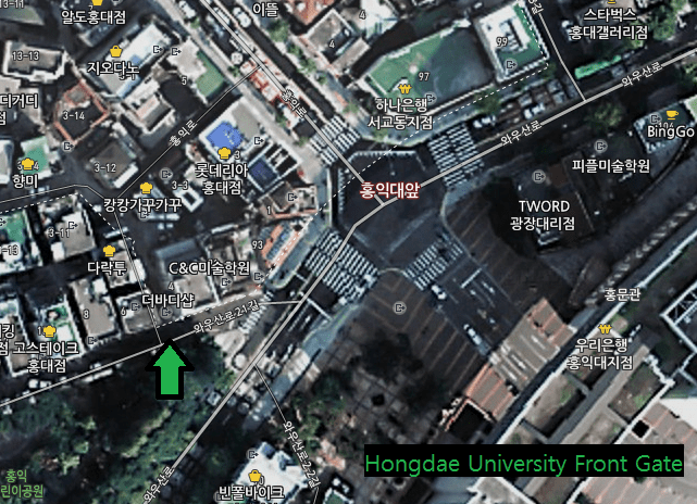 Hongdae Ice cream Waffle  Shack Map