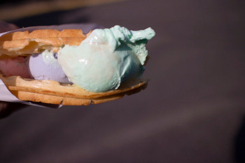 Hongdae Ice Cream Waffle Up close